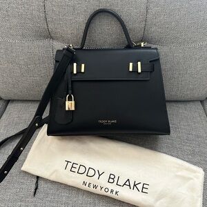 Teddy Blake Ava 11 Satchel with Crossbody Strap - black gold